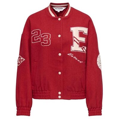 ONLY Onlchara L/S baseballjacka Xt Pnt, hög risk röd, l, Hög risk Röd, L ONLY Onlchara L/S baseballjacka Xt Pnt, hög risk röd, l, Hög risk Röd, L