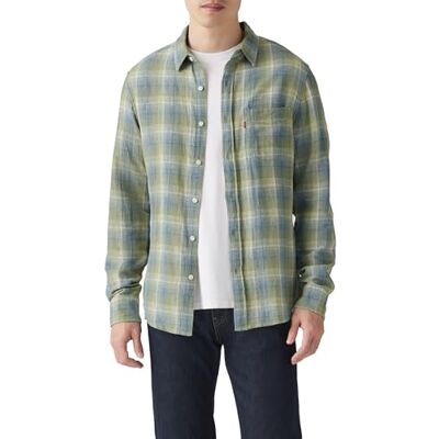 Levi's Herrar Sunset 1-ficka standardskjorta, nolan Plaid sage, M Levi's Herrar Sunset 1-ficka standardskjorta, nolan Plaid sage, M