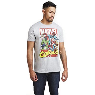 Marvel Call Out T-shirt för män, Grå (Sport Grey Spo), XXL Marvel Call Out T-shirt för män, Grå (Sport Grey Spo), XXL