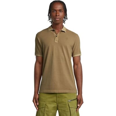 G-STAR Dunda Overdyed Slim Polo Shirt för män, Beige (Safari Gd D11595-d756-c805), S G-STAR Dunda Overdyed Slim Polo Shirt för män, Beige (Safari Gd D11595-d756-c805), S