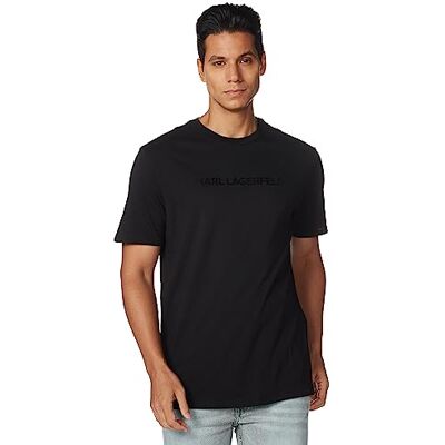 KARL LAGERFELD Paris herr, mjuk, rund hals, tonal logo, kortärmad t-shirt, M KARL LAGERFELD Paris herr, mjuk, rund hals, tonal logo, kortärmad t-shirt, M