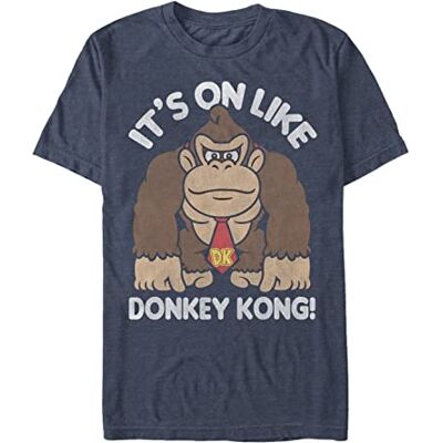 Nintendo T-shirt med nävpump för män, Marinblå Htr, 5XL Nintendo T-shirt med nävpump för män, Marinblå Htr, 5XL