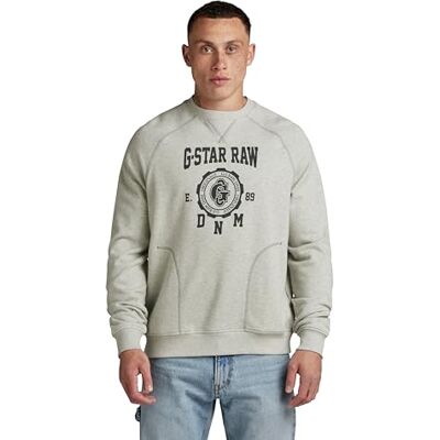 G-STAR RAW Collegic Raglan Loose r Sweat, Flerfärgad (Milk Htr D24417-d562-971), XXL G-STAR RAW Collegic Raglan Loose r Sweat, Flerfärgad (Milk Htr D24417-d562-971), XXL