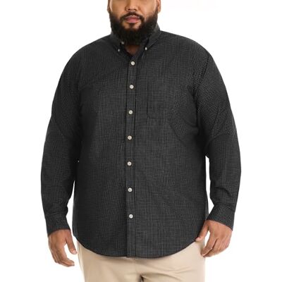 Van Heusen Skjorta med lång ärm, rynkfri poplin, Svart, XL Van Heusen Skjorta med lång ärm, rynkfri poplin, Svart, XL