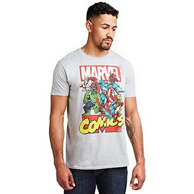 Marvel Call Out T-shirt för män, Grå (Sport Grey Spo), L Marvel Call Out T-shirt för män, Grå (Sport Grey Spo), L