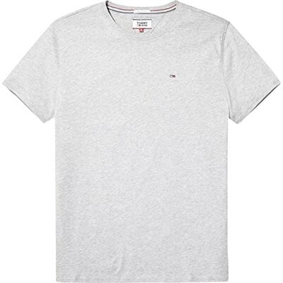 Tommy Jeans Tommy Hilfiger S/S stickade toppar, Lt Grey Htr, XXS Tommy Jeans Tommy Hilfiger S/S stickade toppar, Lt Grey Htr, XXS