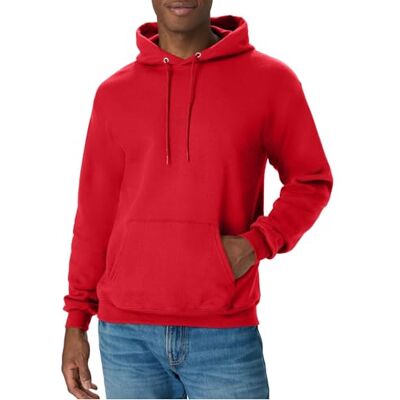 Hanes Herrtröja EcoSmart huvtröja, Mörkröd, S Hanes Herrtröja EcoSmart huvtröja, Mörkröd, S