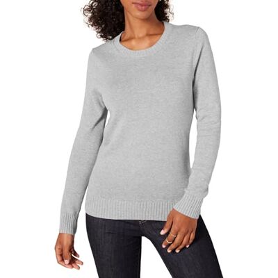 Amazon Essentials 100% bomull Crewneck tröja, ljusgrå, XS Amazon Essentials 100% bomull Crewneck tröja, ljusgrå, XS