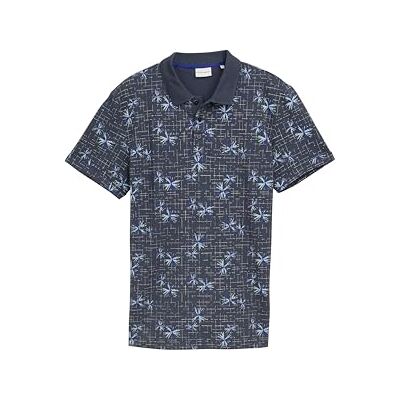 TOM TAILOR pikétröja för män, 37843 – Blueish Grey Desert Design, M TOM TAILOR pikétröja för män, 37843 – Blueish Grey Desert Design, M
