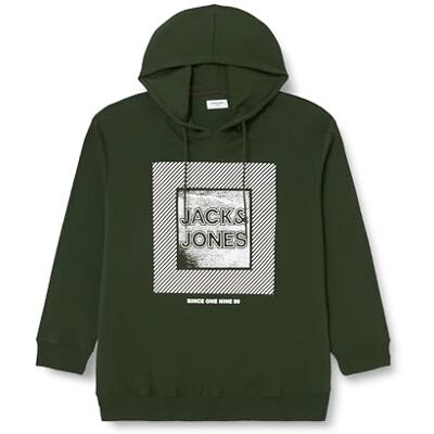 JACK & JONES Bestseller A/S Herr Jjstein Sweat Hood Pls huvtröja, Mountain View, 4XL/Stor JACK & JONES Bestseller A/S Herr Jjstein Sweat Hood Pls huvtröja, Mountain View, 4XL/Stor