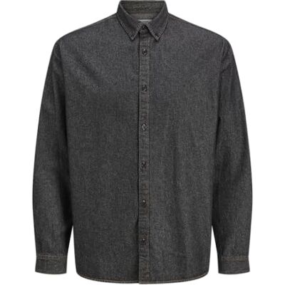 JJ REBEL Jrebavan Shirt Ls, Svart denim, XL JJ REBEL Jrebavan Shirt Ls, Svart denim, XL