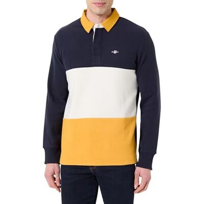 GANT Blocked Heavy Rugger, Kvällsblå, S GANT Blocked Heavy Rugger, Kvällsblå, S