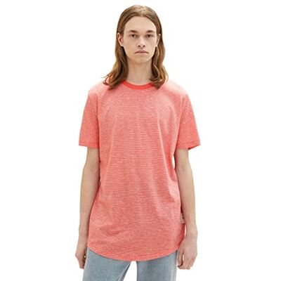 TOM TAILOR Denim herr T-tröja 1035609, 31931 – Red Stripy Structure, XS TOM TAILOR Denim herr T-tröja 1035609, 31931 – Red Stripy Structure, XS