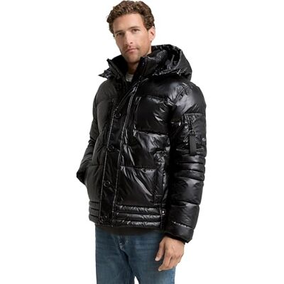 TOM TAILOR Herr 1048485 jacka, 36459-Shiny svart, M, 36459 Glänsande svart, M TOM TAILOR Herr 1048485 jacka, 36459-Shiny svart, M, 36459 Glänsande svart, M