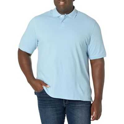 Amazon Essentials Men's Pikétröja i bomull med normal passform (finns i Big & Tall), Ljusblå, L Amazon Essentials Men's Pikétröja i bomull med normal passform (finns i Big & Tall), Ljusblå, L