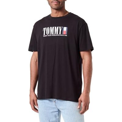 Tommy Jeans Tommy Hilfiger herr TJM Reg Tommy DNA-flagga Tee Ext S/S T-shirt, Svart, XS Tommy Jeans Tommy Hilfiger herr TJM Reg Tommy DNA-flagga Tee Ext S/S T-shirt, Svart, XS