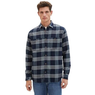 TOM TAILOR Herrskjorta, 33882 – Navy Grey Mint Tonal Check, XXL TOM TAILOR Herrskjorta, 33882 – Navy Grey Mint Tonal Check, XXL