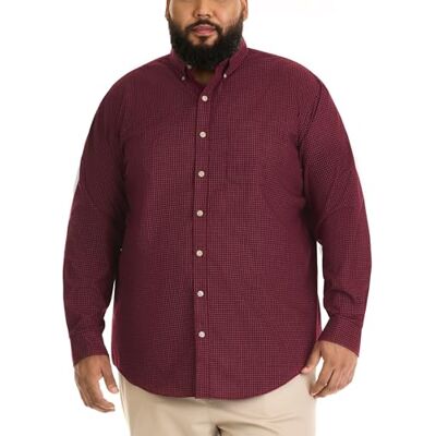 Van Heusen Big and Tall Herrskjorta, skrynkelfri, kortärmad rutig skjorta med knappar, XL tall Van Heusen Big and Tall Herrskjorta, skrynkelfri, kortärmad rutig skjorta med knappar, XL tall