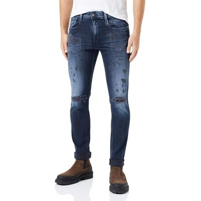 Replay Herrjeans Anbass Slim Fit Broken Edge, Mörkblå 007, 27W / 30L Replay Herrjeans Anbass Slim Fit Broken Edge, Mörkblå 007, 27W / 30L