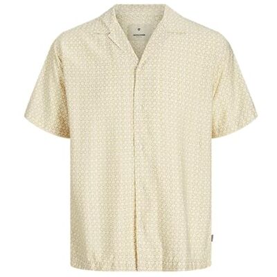 JACK & JONES Jprblulincoln Print Resort S/S Shirt, Månsten, M JACK & JONES Jprblulincoln Print Resort S/S Shirt, Månsten, M