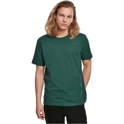 Urban Classics Mäns garn färgad baby randig t-shirt, Flerfärgad (mörkgrön/svart 02055), L Urban Classics Mäns garn färgad baby randig t-shirt, Flerfärgad (mörkgrön/svart 02055), L