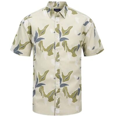 JACK & JONES Jorjoshua Almeria AOP skjorta Ss Mni, Celadon Tint, 104 JACK & JONES Jorjoshua Almeria AOP skjorta Ss Mni, Celadon Tint, 104