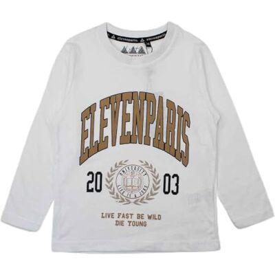 ELEVEN PARIS T-shirt för pojkar, Vitt och blått, 4 �r ELEVEN PARIS T-shirt för pojkar, Vitt och blått, 4 �r