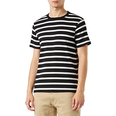 Koton Män Basic T-shirt Crew Neck Short Sleeve, Svart remsa (9s9), S Koton Män Basic T-shirt Crew Neck Short Sleeve, Svart remsa (9s9), S