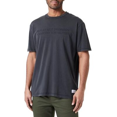 Replay T-shirt för män, normal passform, 099 Blackboard, L Replay T-shirt för män, normal passform, 099 Blackboard, L
