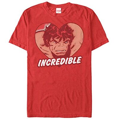 Marvel Unisex Avengers Classic Hulkredible Organic kortärmad T-shirt, röd, M Marvel Unisex Avengers Classic Hulkredible Organic kortärmad T-shirt, röd, M