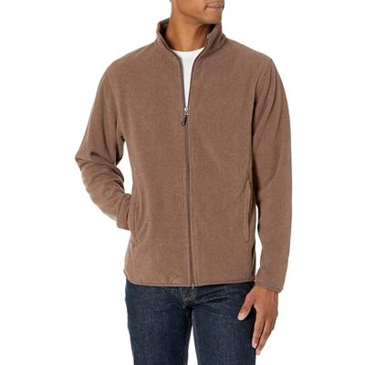 Amazon Essentials Men's Fleecejacka med dragkedja (finns i Big & Tall), Brun ljung, S Amazon Essentials Men's Fleecejacka med dragkedja (finns i Big & Tall), Brun ljung, S