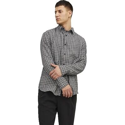 JACK & JONES Bestseller A/S Jorgracia Parker Check Shirt Ls Sn pikétröja, svart, L JACK & JONES Bestseller A/S Jorgracia Parker Check Shirt Ls Sn pikétröja, svart, L
