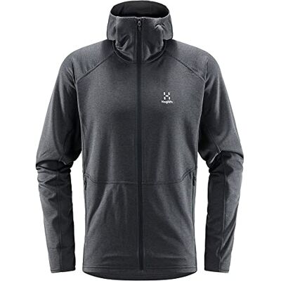Haglöfs Skuta Hood Polarfleece för män, Magnetit, S Haglöfs Skuta Hood Polarfleece för män, Magnetit, S