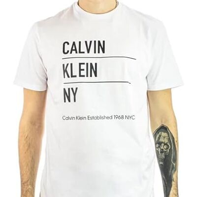 Calvin jeans herr SS 30S EU NY Graphi LV04RD818G grafiska t-shirts, vit (lysande vit), S, Vit (lysande vit), S Calvin jeans herr SS 30S EU NY Graphi LV04RD818G grafiska t-shirts, vit (lysande vit), S, Vit (lysande vit), S