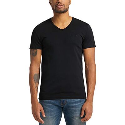 MUSTANG Aaron V Basic T-shirt för män, svart, S MUSTANG Aaron V Basic T-shirt för män, svart, S