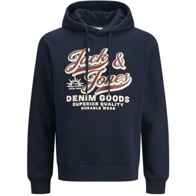 JACK & JONES Jjelogo Sweat Hood 2 Col 25/26 Noos, Sky Captain, L JACK & JONES Jjelogo Sweat Hood 2 Col 25/26 Noos, Sky Captain, L