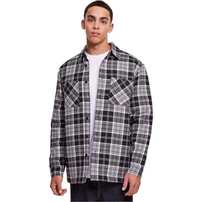 Urban Classics herr vadderad rutig skjorta jacka skjorta, svart/vit, XXL Urban Classics herr vadderad rutig skjorta jacka skjorta, svart/vit, XXL