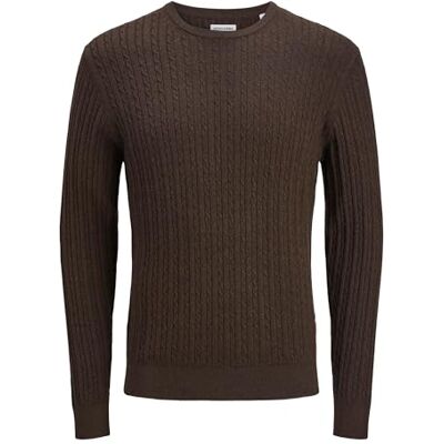 JACK & JONES Jjeemil stickad kabel crew neck Noos, Mulch, XL JACK & JONES Jjeemil stickad kabel crew neck Noos, Mulch, XL