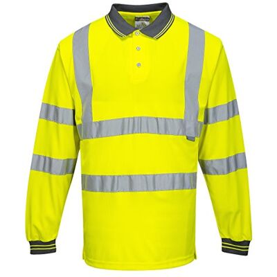 Portwest S277 Hi-Vis Lång Ärmad Pikétröja, Regelbunden, Gul, Storlek XL Portwest S277 Hi-Vis Lång Ärmad Pikétröja, Regelbunden, Gul, Storlek XL