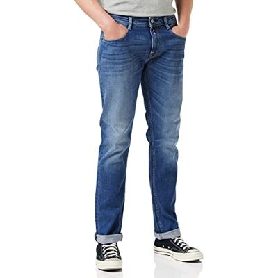 Replay Rocco Jeans för män, 009 medium blå, 28W x 34L Replay Rocco Jeans för män, 009 medium blå, 28W x 34L