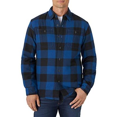 Wrangler Authentics Men's Long Sleeve Sherpa Lined Shirt Jacket, Blue Buffalo, Medium Wrangler Authentics Men's Long Sleeve Sherpa Lined Shirt Jacket, Blue Buffalo, Medium