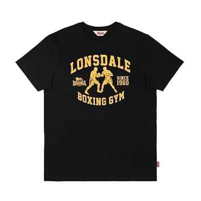 Lonsdale T-shirt för män, normal passform, THEWLES, svart/gul, S Lonsdale T-shirt för män, normal passform, THEWLES, svart/gul, S