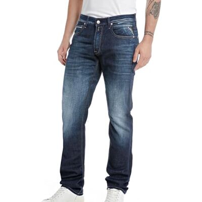 Replay Herr rak passform jeans grover, 007 mörkblå, 29W / 34L Replay Herr rak passform jeans grover, 007 mörkblå, 29W / 34L
