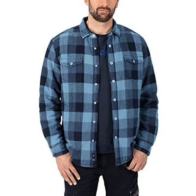 Timezone Herr overshirt, Blue Check, XXL Timezone Herr overshirt, Blue Check, XXL