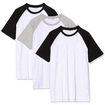 Build Your Brand Mäns t-shirts 3-pack Basic Shirt Multi-Pack för män, överdel med färgsydda ärmar finns i många färger, storlekar S – 5XL, Wht/Blk/Wht/H.grå/Wht/Blk, L Build Your Brand Mäns t-shirts 3-pack Basic Shirt Multi-Pack för män, överdel med färgsydda ärmar finns i många färger, storlekar S – 5XL, Wht/Blk/Wht/H.grå/Wht/Blk, L