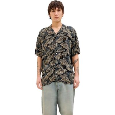 JACK & JONES JJEJEFF Tropical AOP Resort Shirt SS SN, svart, L JACK & JONES JJEJEFF Tropical AOP Resort Shirt SS SN, svart, L