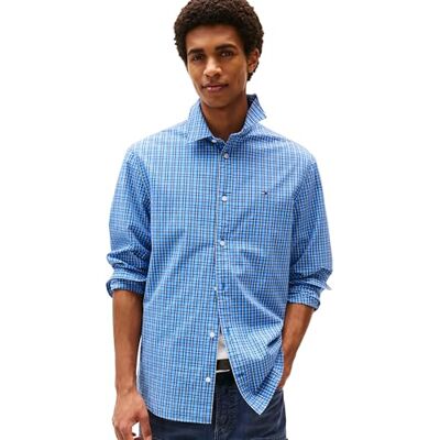 Tommy Jeans herr L/S skjorta, Blå (Copenhagen Blue Medium Check), XS Tommy Jeans herr L/S skjorta, Blå (Copenhagen Blue Medium Check), XS