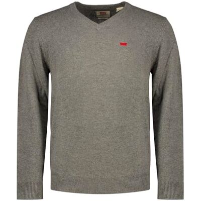 Levi's Herr V-ringad T-shirt tröja, Mellanton grå värme, S Levi's Herr V-ringad T-shirt tröja, Mellanton grå värme, S