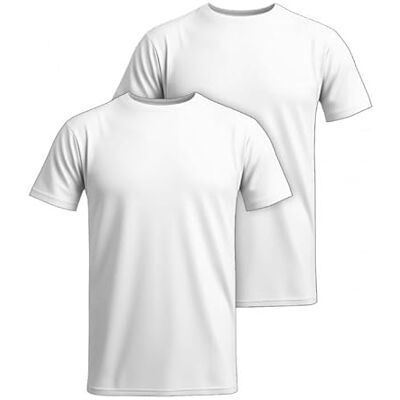 Asioka Basic T-shirt i bomull i dubbelpack (2-pack) för herr. silver, Vit och vit, S Asioka Basic T-shirt i bomull i dubbelpack (2-pack) för herr. silver, Vit och vit, S
