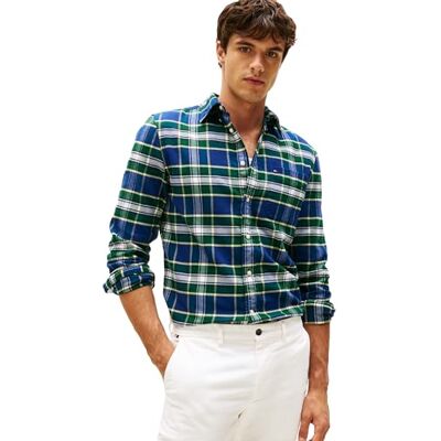 Tommy Hilfiger långärmad herrskjorta med knappslå och rutig, normal passform, ornamentgrön/rutig, medium Tommy Hilfiger långärmad herrskjorta med knappslå och rutig, normal passform, ornamentgrön/rutig, medium